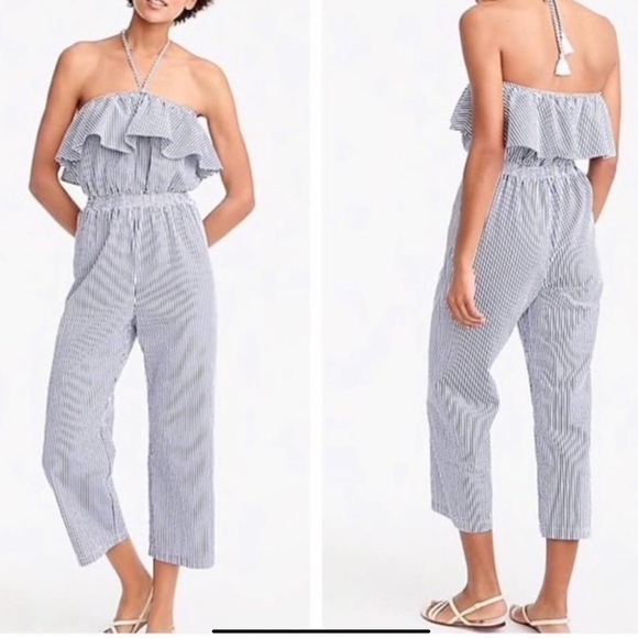 JCREW SEERSUCKER JUMPSUIT SZ XSMALL NWOT - Picture 2 of 5